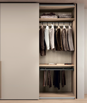 BARRET - Melamine-faced chipboard wardrobe with sliding doors by Febal Casa - view 3